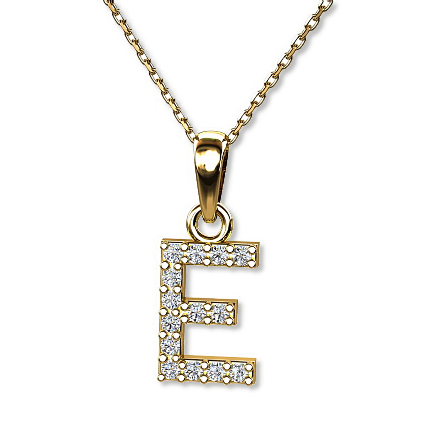Ein Buchstabenanhänger "E" aus 333 Gold, 15 mm x 7 mm (ohne Kette)
