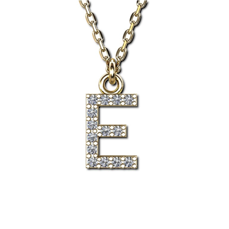 Vergoldete Ankerkette mit Buchstaben-Anhänger "E", aus 925 Silber, Breite ca 1 mm, Länge 40 + 3 cm