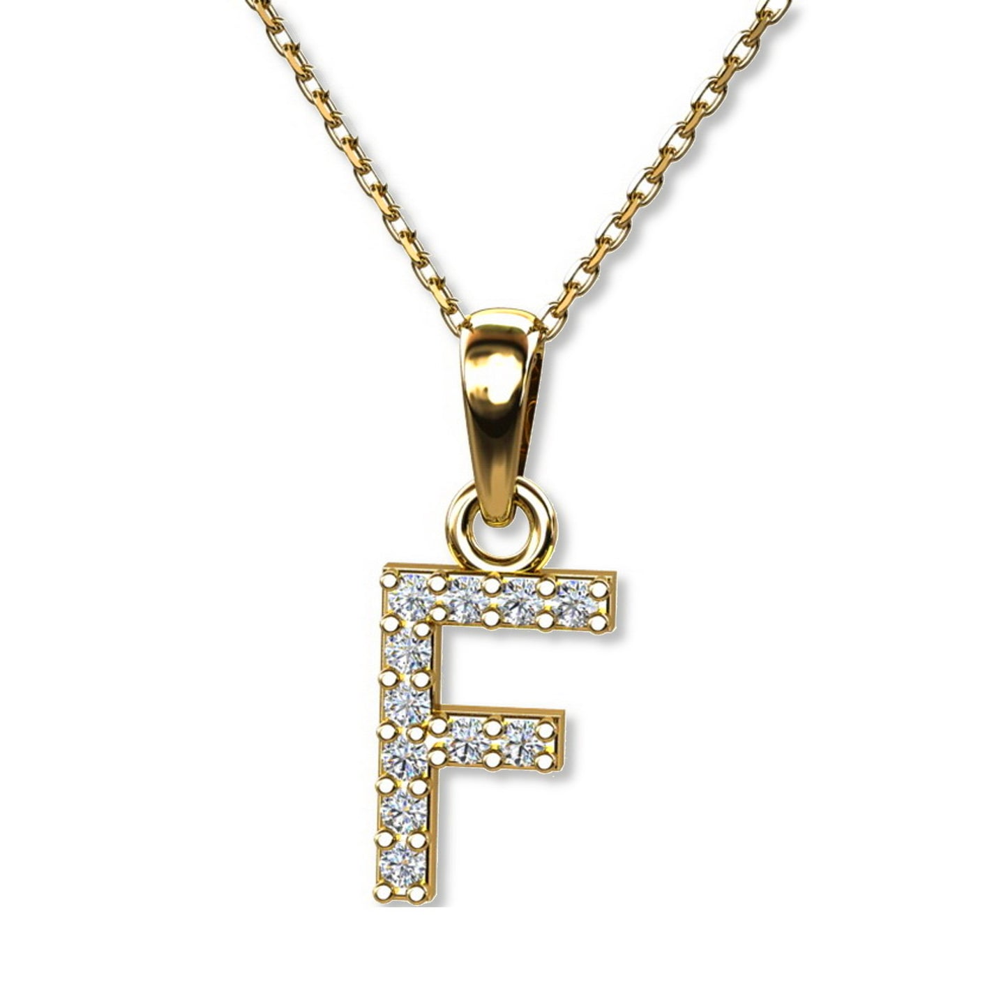 Ein Buchstabenanhänger "F" aus 333 Gold, 15 mm x 7 mm (ohne Kette)