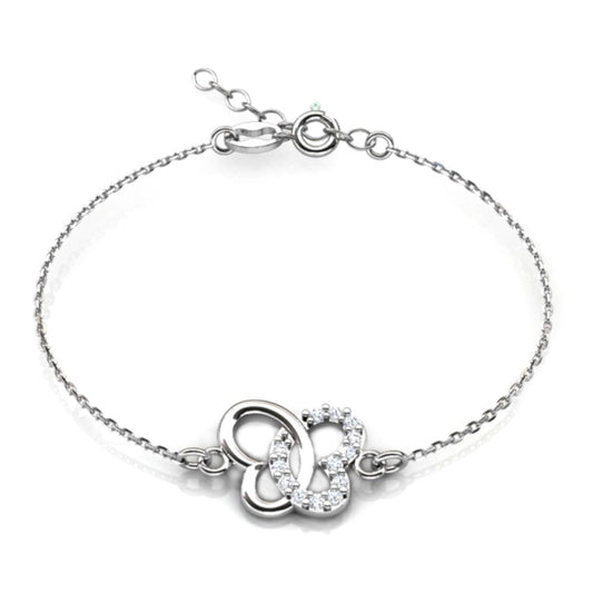 Ein Kinderarmband mit einem Schmetterling, aus 925 Silber, Anlaufgeschützt Breite 1,5 mm, Länge 13-16 cm