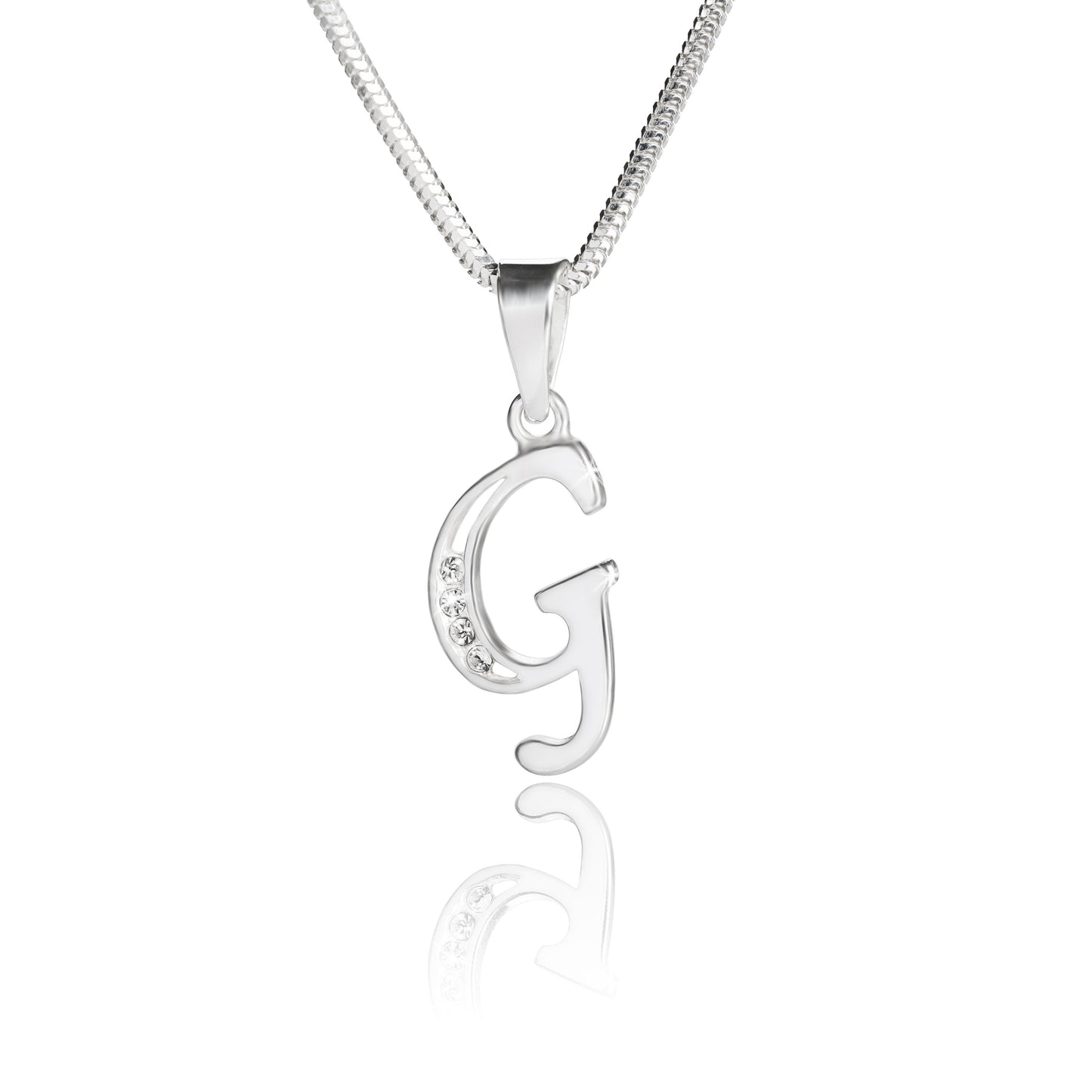 Buchstabenanhänger "G" aus 925 Silber, Anlaufgeschützt, ca. 25 mm x 10 mm. (ohne Kette)