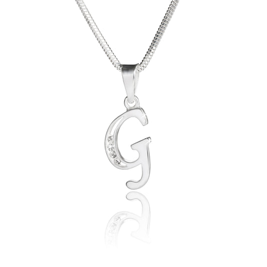 Buchstabenanhänger "G" aus 925 Silber, Anlaufgeschützt, ca. 25 mm x 10 mm. (ohne Kette)