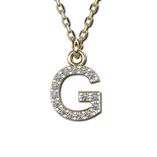 Vergoldete Ankerkette mit Buchstaben-Anhänger "G", aus 925 Silber, Breite ca 1 mm, Länge 40 + 3 cm