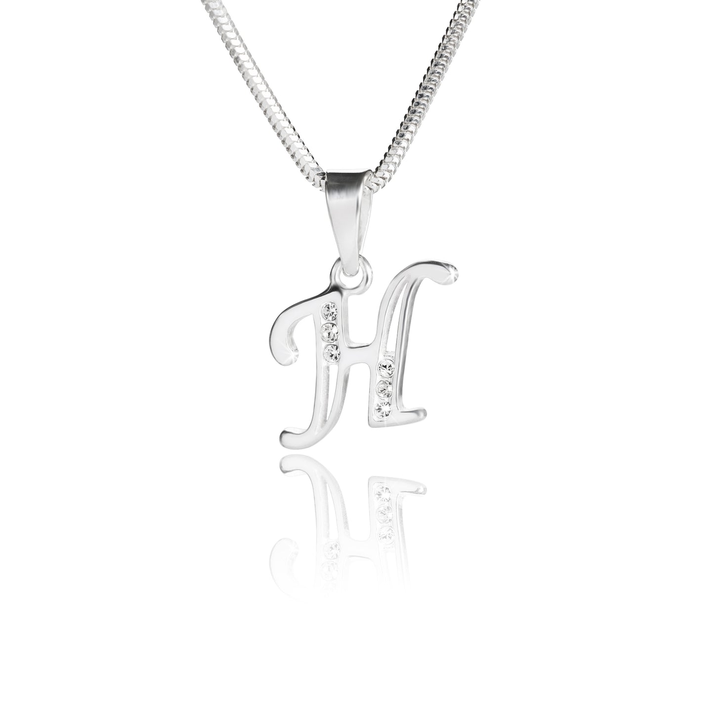 Buchstabenanhänger "H" aus 925 Silber, Anlaufgeschützt, ca. 19 mm x 14 mm. (ohne Kette)