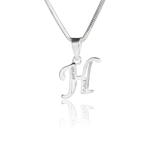 Buchstabenanhänger "H" aus 925 Silber, Anlaufgeschützt, ca. 19 mm x 14 mm. (ohne Kette)