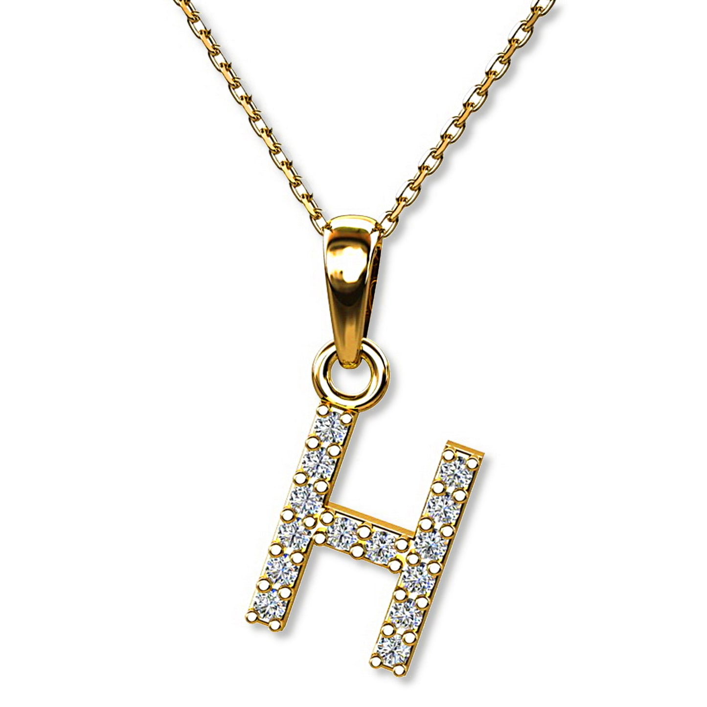 Ein Buchstabenanhänger "H" aus 333 Gold, 15 mm x 7 mm (ohne Kette)