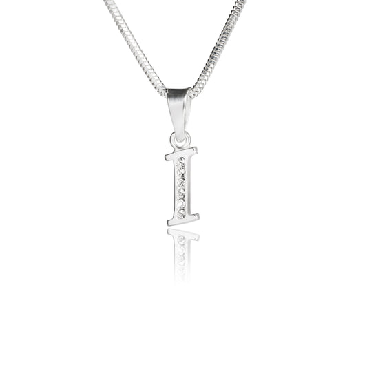 Buchstabenanhänger "I" aus 925 Silber, Anlaufgeschützt, ca. 15 mm x 2 mm. (ohne Kette)