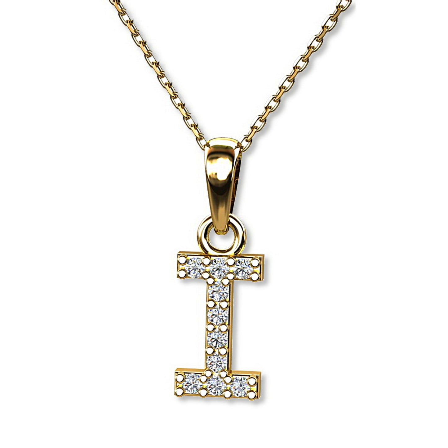 Ein Buchstabenanhänger "I" aus 333 Gold, 15 mm x 5 mm (ohne Kette)