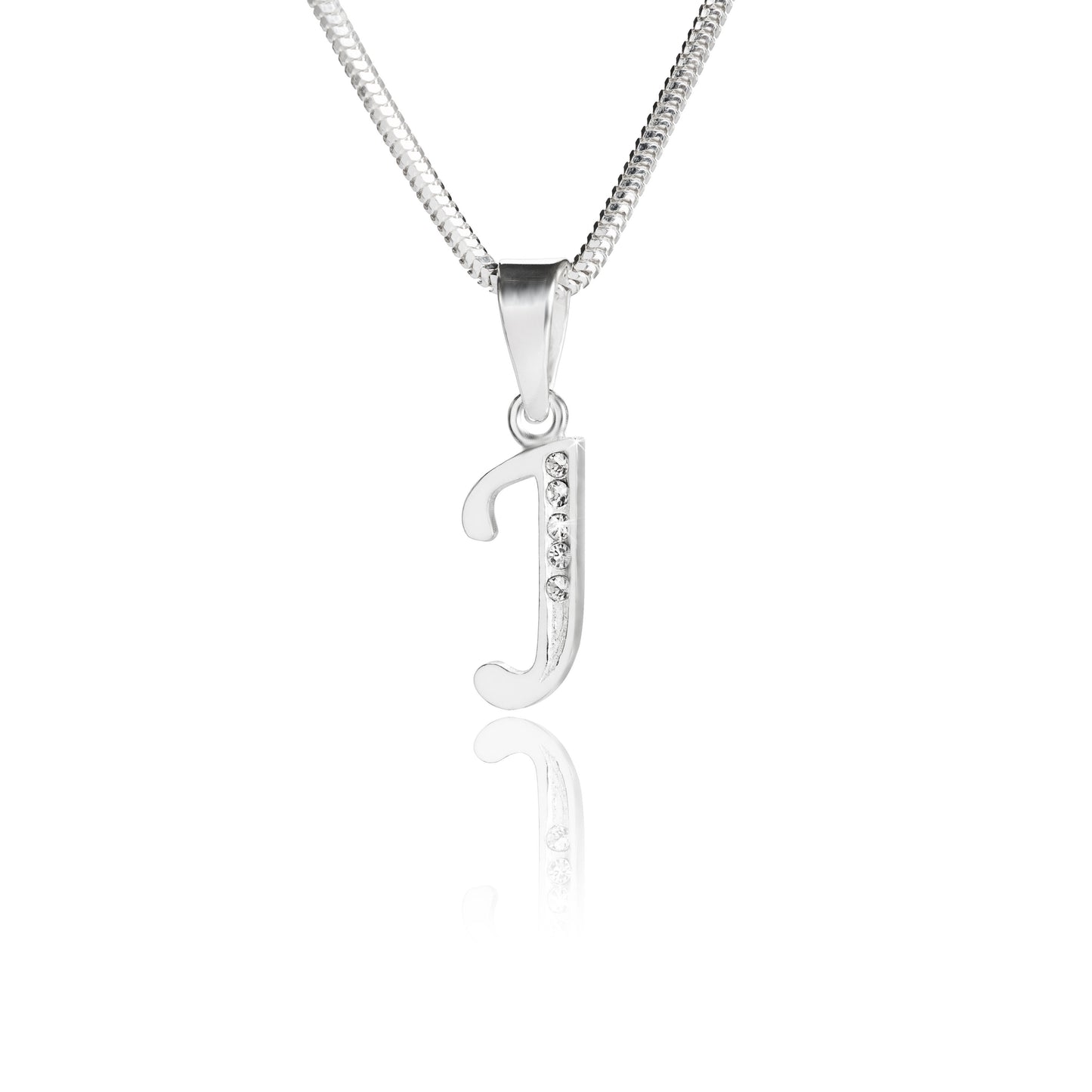 Buchstabenanhänger "J" aus 925 Silber, Anlaufgeschützt, ca. 17 mm x 6 mm. (ohne Kette)