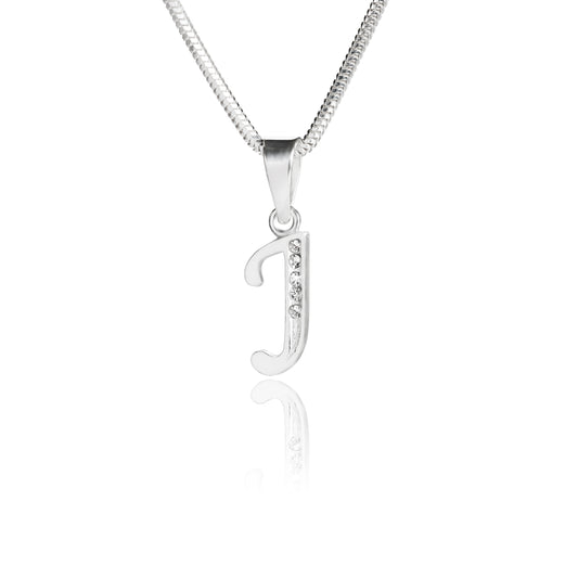 Buchstabenanhänger "J" aus 925 Silber, Anlaufgeschützt, ca. 17 mm x 6 mm. (ohne Kette)