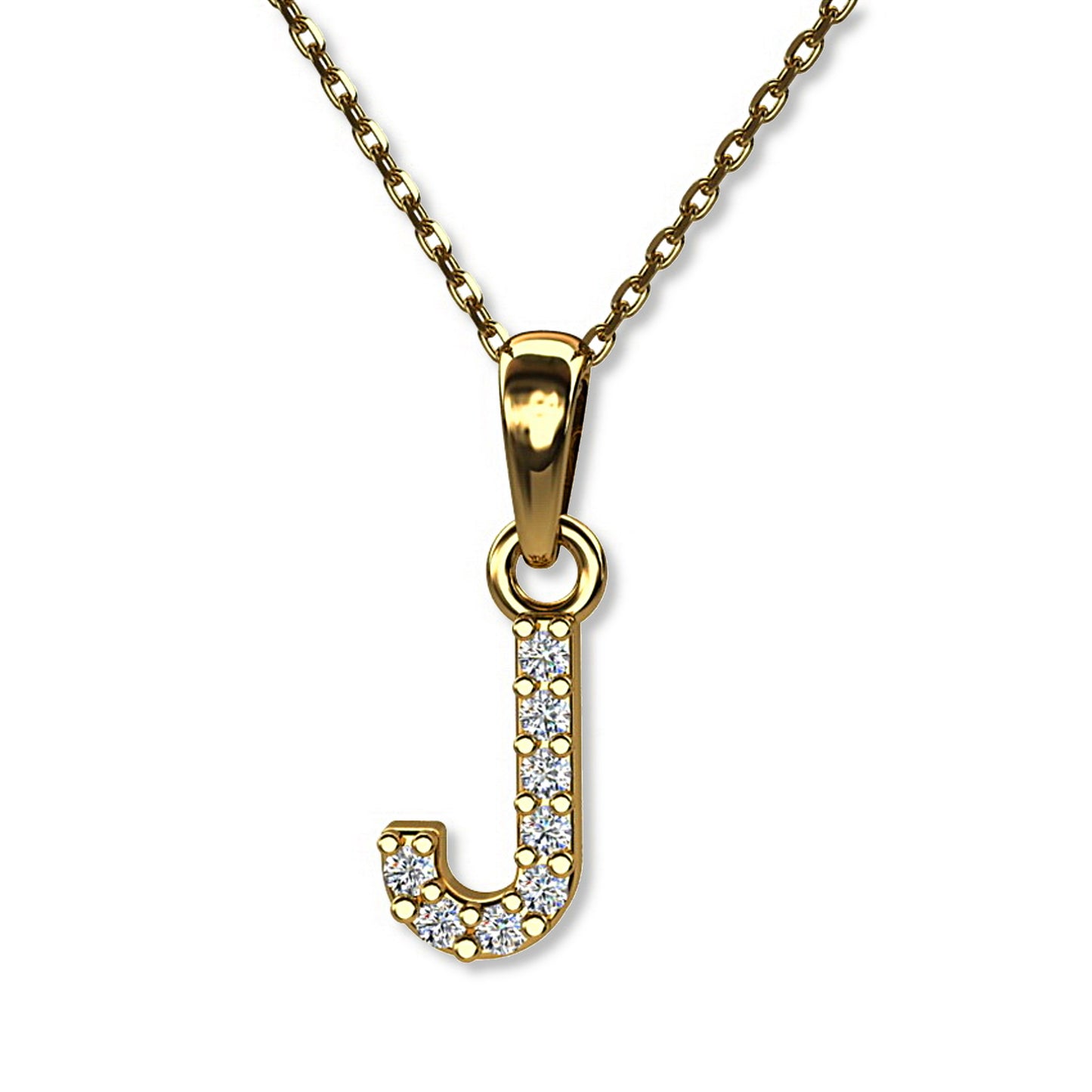 Ein Buchstabenanhänger "J" aus 333 Gold, 15 mm x 7 mm (ohne Kette)