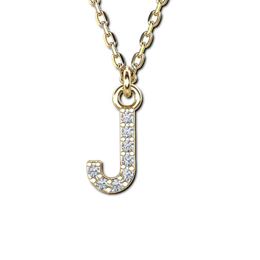 Vergoldete Ankerkette mit Buchstaben-Anhänger "J", aus 925 Silber, Breite ca 1 mm, Länge 40 + 3 cm