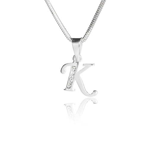 Buchstabenanhänger "K" aus 925 Silber, Anlaufgeschützt, ca. 15 mm x 12 mm. (ohne Kette)