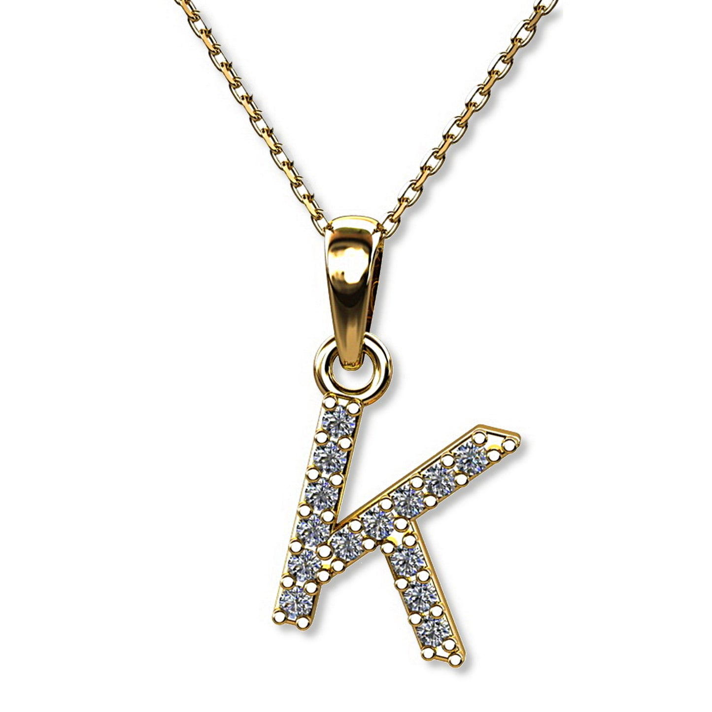 Ein Buchstabenanhänger "K" aus 333 Gold, 15 mm x 7 mm (ohne Kette)