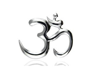 Om Yoga-Anhänger aus 925 Silber, Anlaufgeschützt, ca. 20 mm x 19 mm (ohne Kette)
