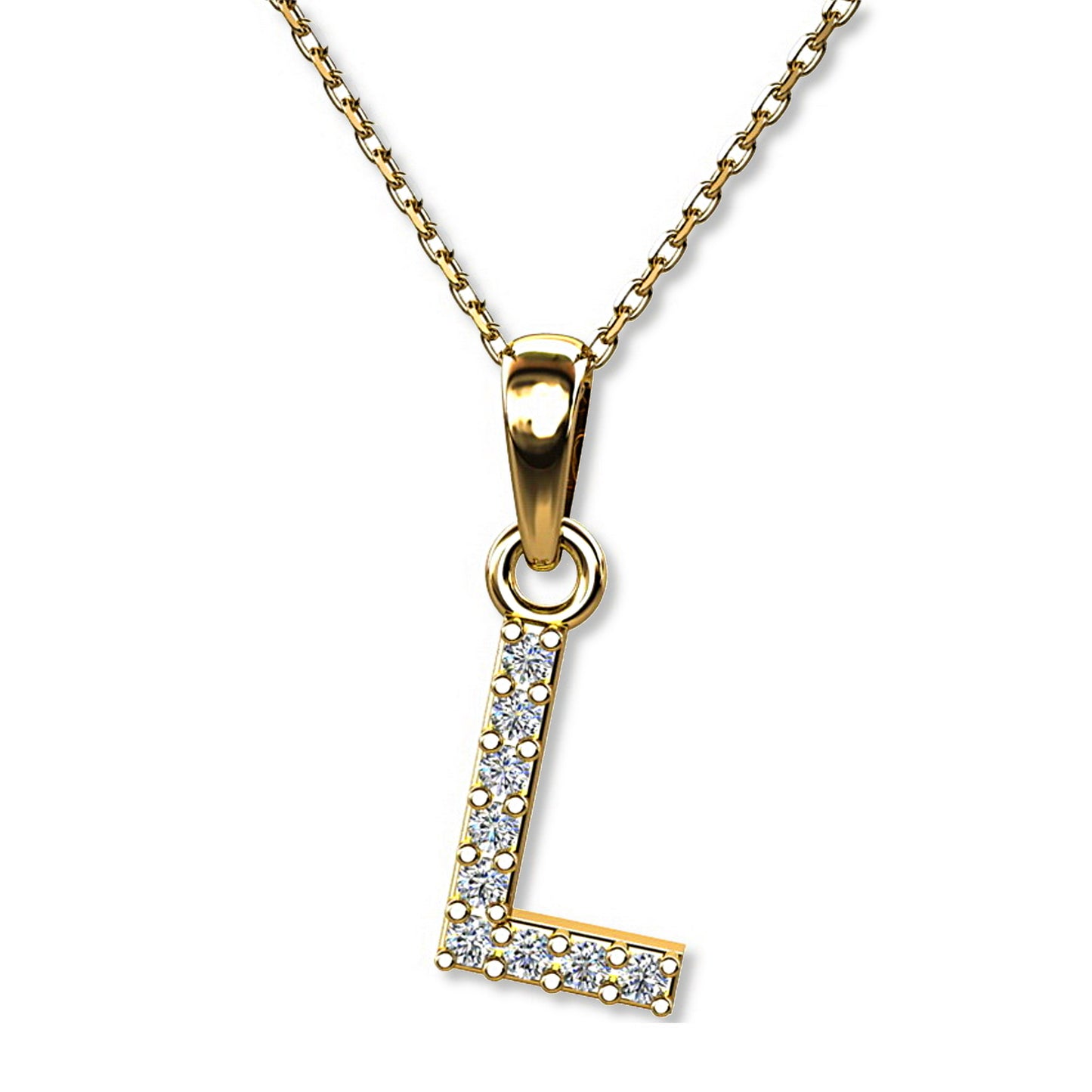 Ein Buchstabenanhänger "L" aus 333 Gold, 15 mm x 7 mm (ohne Kette)