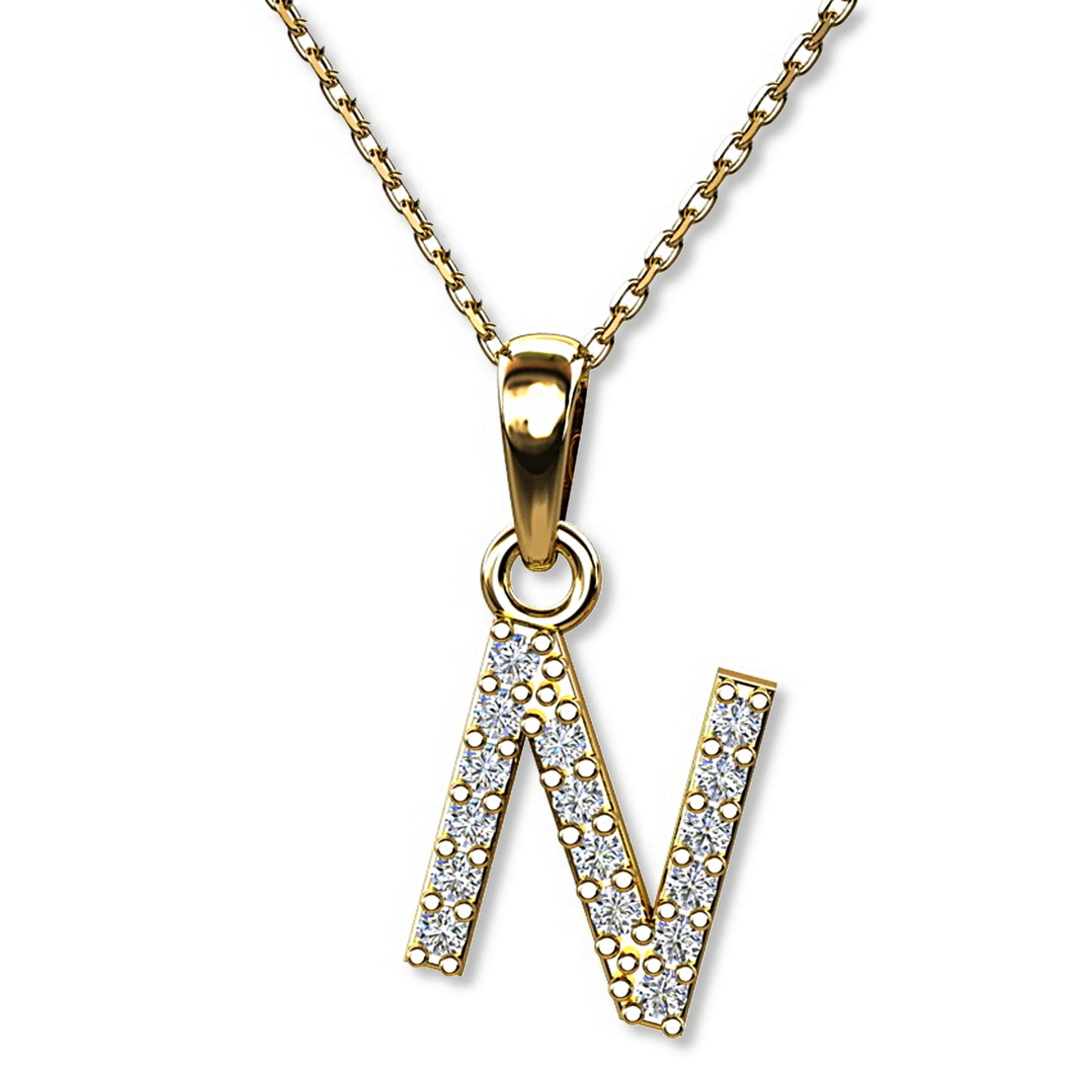 Ein Buchstabenanhänger "N" aus 333 Gold, 15 mm x 7 mm (ohne Kette)