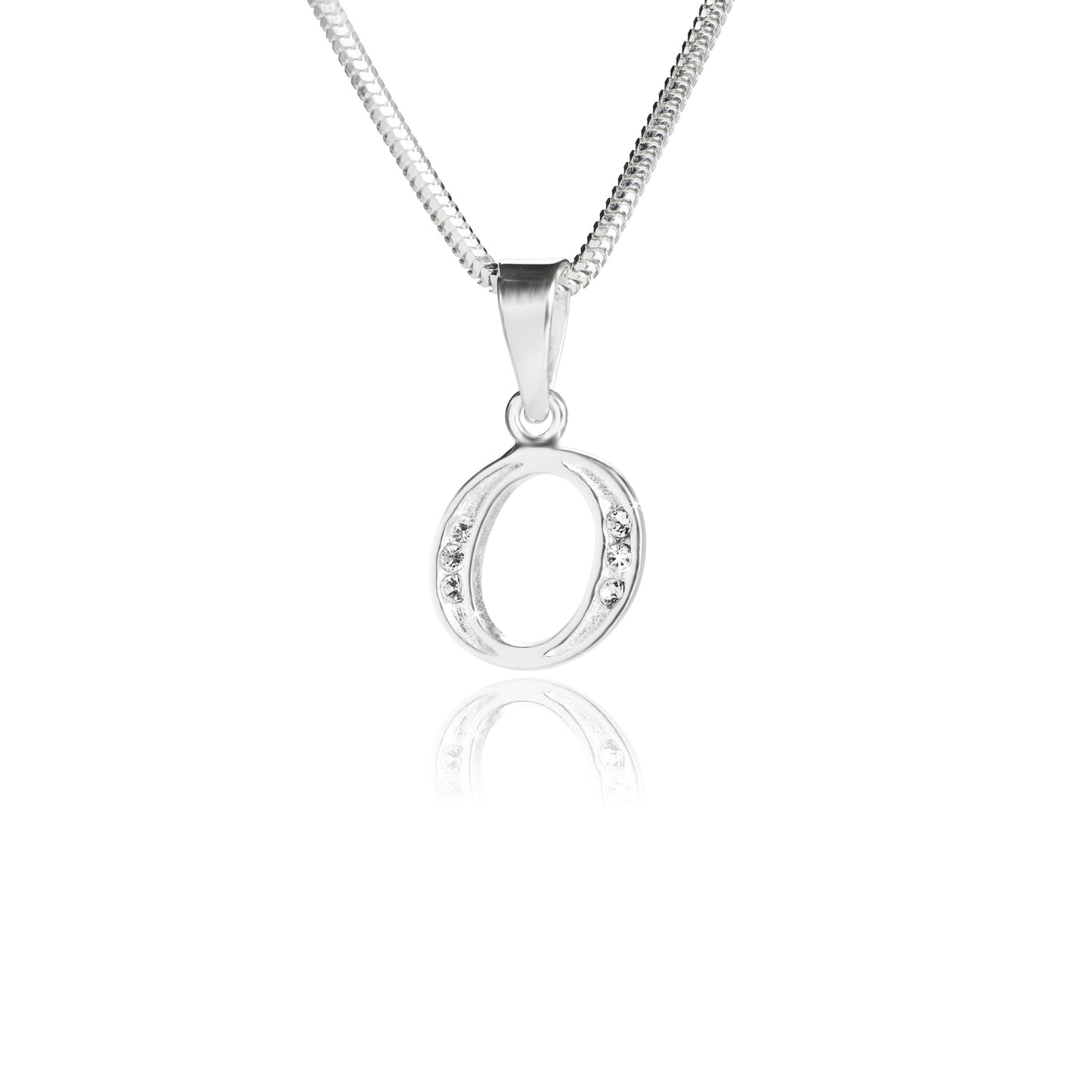 Buchstabenanhänger "O" aus 925 Silber, Anlaufgeschützt, ca. 19 mm x 10 mm. (ohne Kette)