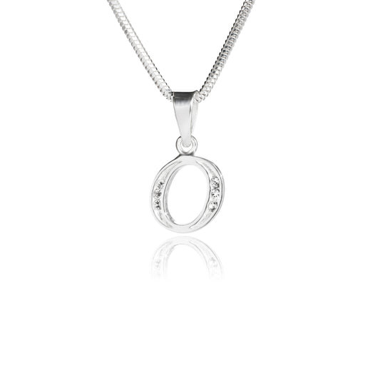 Buchstabenanhänger "O" aus 925 Silber, Anlaufgeschützt, ca. 19 mm x 10 mm. (ohne Kette)