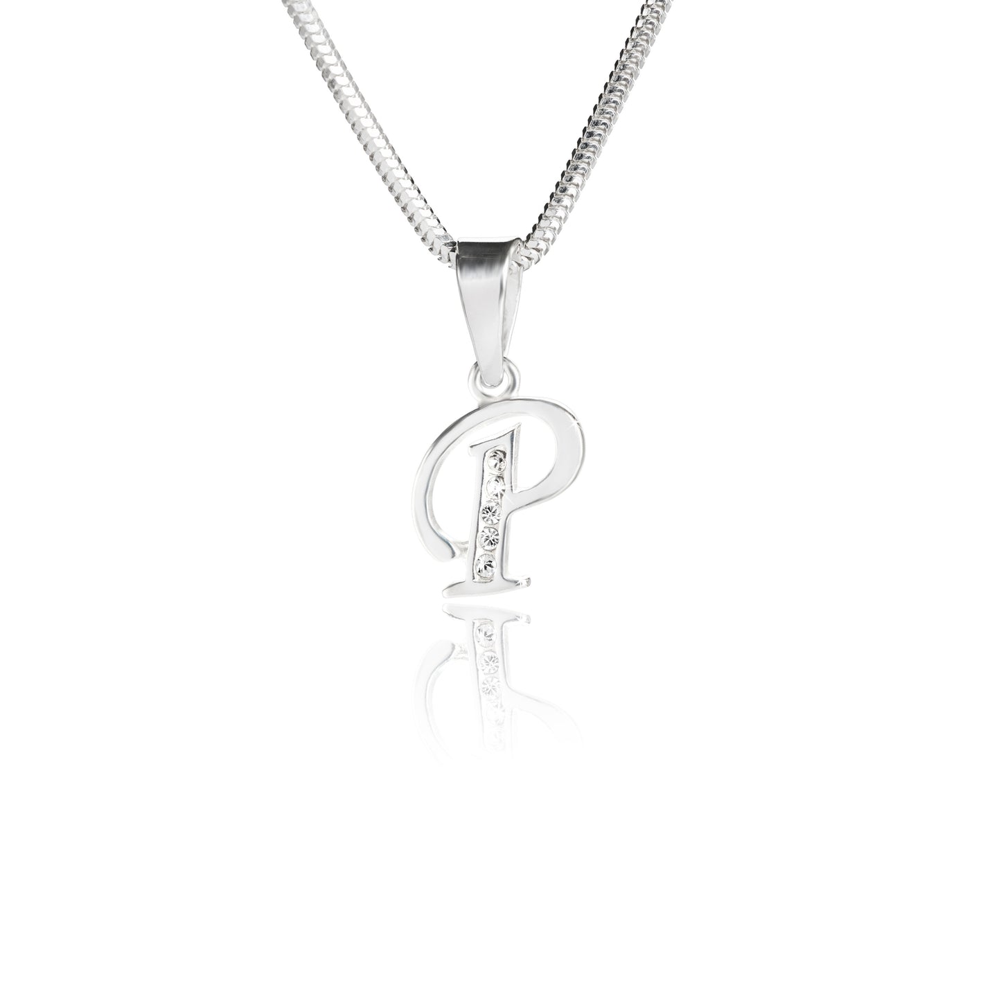 Buchstabenanhänger "P" aus 925 Silber, Anlaufgeschützt, ca. 19 mm x 12 mm. (ohne Kette)