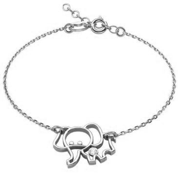 Ein Kinderarmband mit einem Elefanten, aus 925 Silber, Anlaufgeschützt Breite 0,6 mm, Länge 13-16 cm