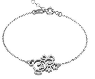 Ein Kinderarmband mit einem Bären, aus 925 Silber, Anlaufgeschützt Breite 0,6 mm, Länge 13-16 cm