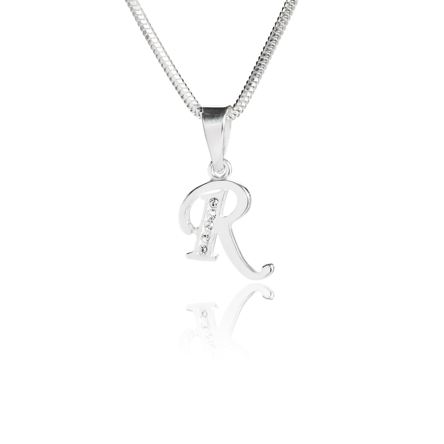Buchstabenanhänger "R" aus 925 Silber, Anlaufgeschützt, ca. 23 mm x 12 mm. (ohne Kette)