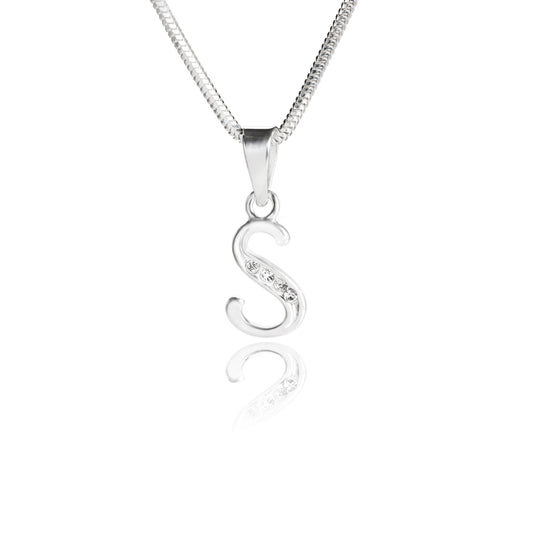 Buchstabenanhänger "S" aus 925 Silber, Anlaufgeschützt, ca. 21 mm x 8 mm. (ohne Kette)