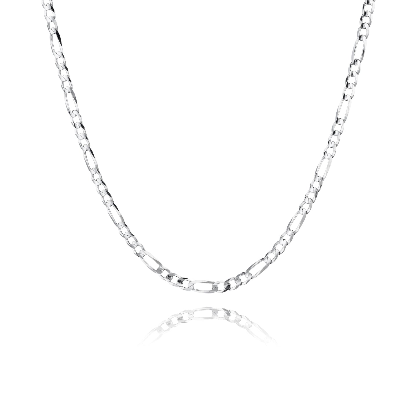 Figarokette aus 925 Silber, Anlaufgeschützt, Breite 3 mm, Länge 55 cm