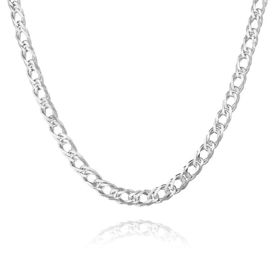 Double Rhombus Kette aus 925 Silber, Anlaufgeschützt Breite 6 mm, Länge 60 cm