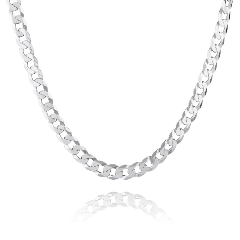 Concave Kette aus 925 Silber, Anlaufgeschützt Breite 6,6 mm, Länge 55 cm