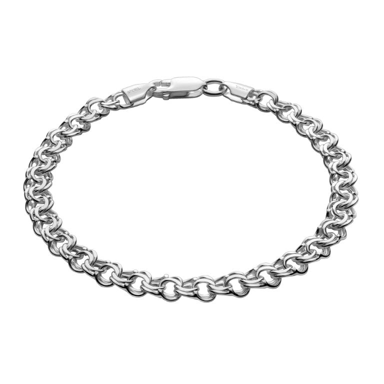 Double Rhombus Armband, 925 Silber, Anlaufgeschützt Breite 5,7 mm, Länge 21 cm