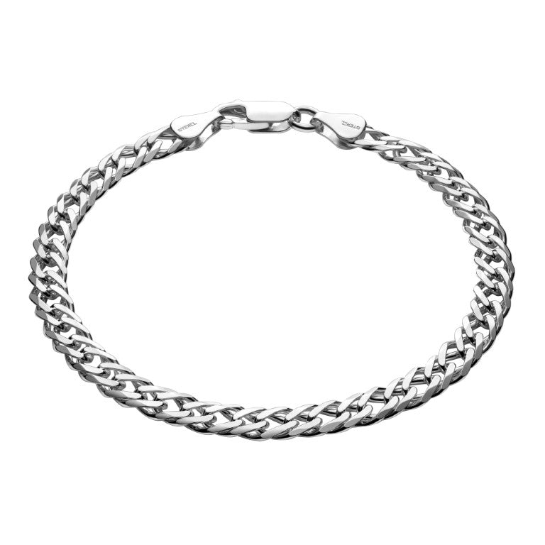 Double Rhombus Armband, 925 Silber, Anlaufgeschützt Breite 5,7 mm, Länge 23 cm
