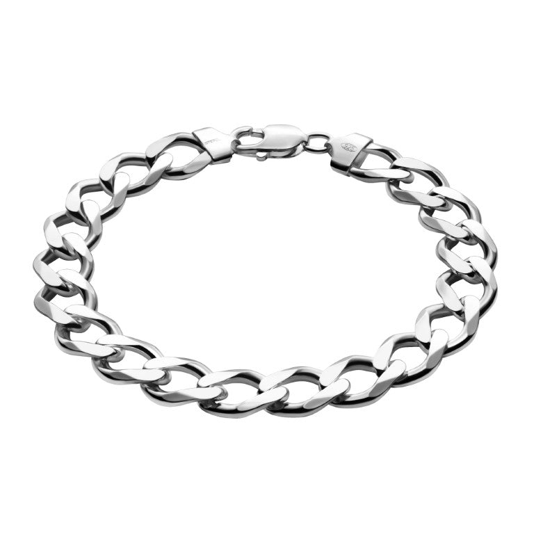 Armband aus Panzerkette, 925 Silber, Anlaufgeschützt Breite 11 mm, Länge 23 cm