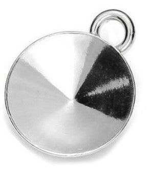 Ein Silberanhäger zum Kleben Durchmesser 12 mm, aus 925 Silber