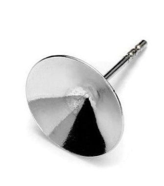 Ein Silberohrringfassung Stecker, aus 925 Silber, ca. 11 mm