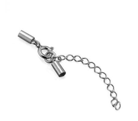 Silberverschluss für Leder/Stoff-riemen mit Verlängerung, aus 925 Silber