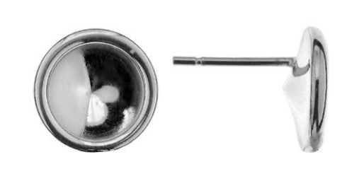 Ein Silberohrringfassung Stecker, aus 925 Silber, ca. 8 mm