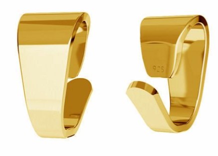 Eine vergoldete Anhängerfassung 3,9 mm x 9,0 mm aus 925 Silber
