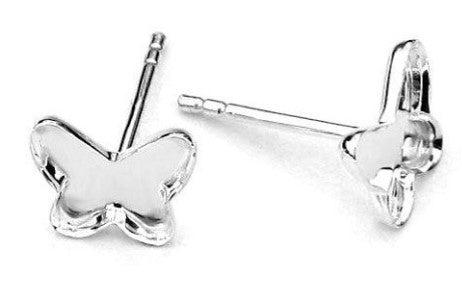Ein Silberohrringfassung Stecker als Schmetterling, aus 925 Silber, ca. 8,5 mm x 8,0 mm