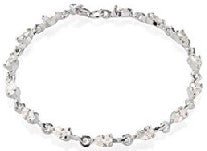 Ein Armband aus 925 Silber mit weißen Steinen, ca. 18-21 cm