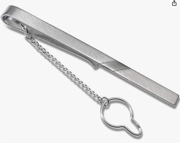 Eine Krawattenklammer gebürstet, aus 925 Silber, ca. 65 mm x 5 mm