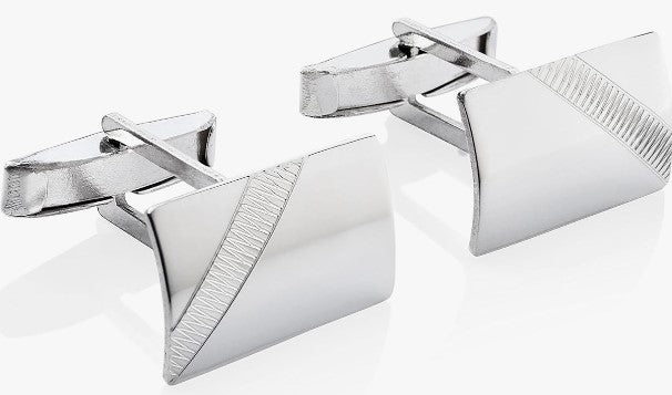 Paar Manschettenknöpfe glänzend, aus 925 Silber, ca. 20 mm x 12 mm