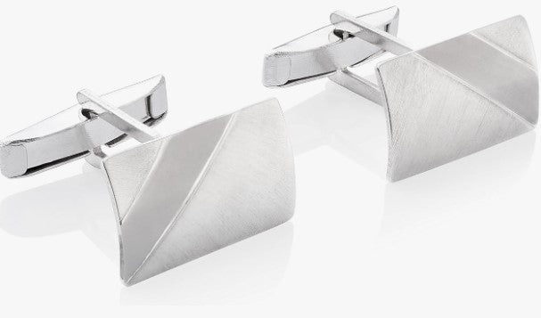 Paar Manschettenknöpfe gebürstet, aus 925 Silber, ca. 20 mm x 12 mm