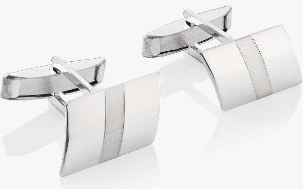 Paar Manschettenknöpfe glänzend, aus 925 Silber, ca. 16 mm x 11 mm