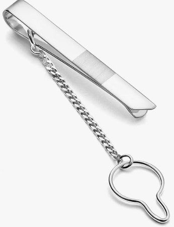 Eine kurze Krawattenklammer glänzend, aus 925 Silber, ca. 44 mm x 5 mm
