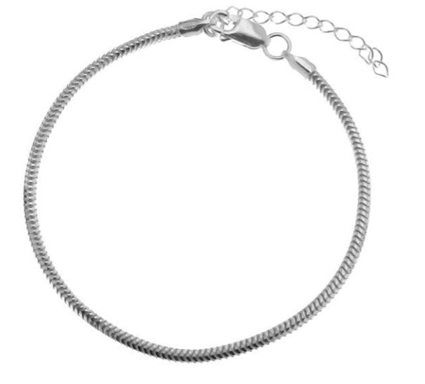 Armband aus 925 Silber, Anlaufgeschützt Breite 2,4 mm, Länge 20-23 cm