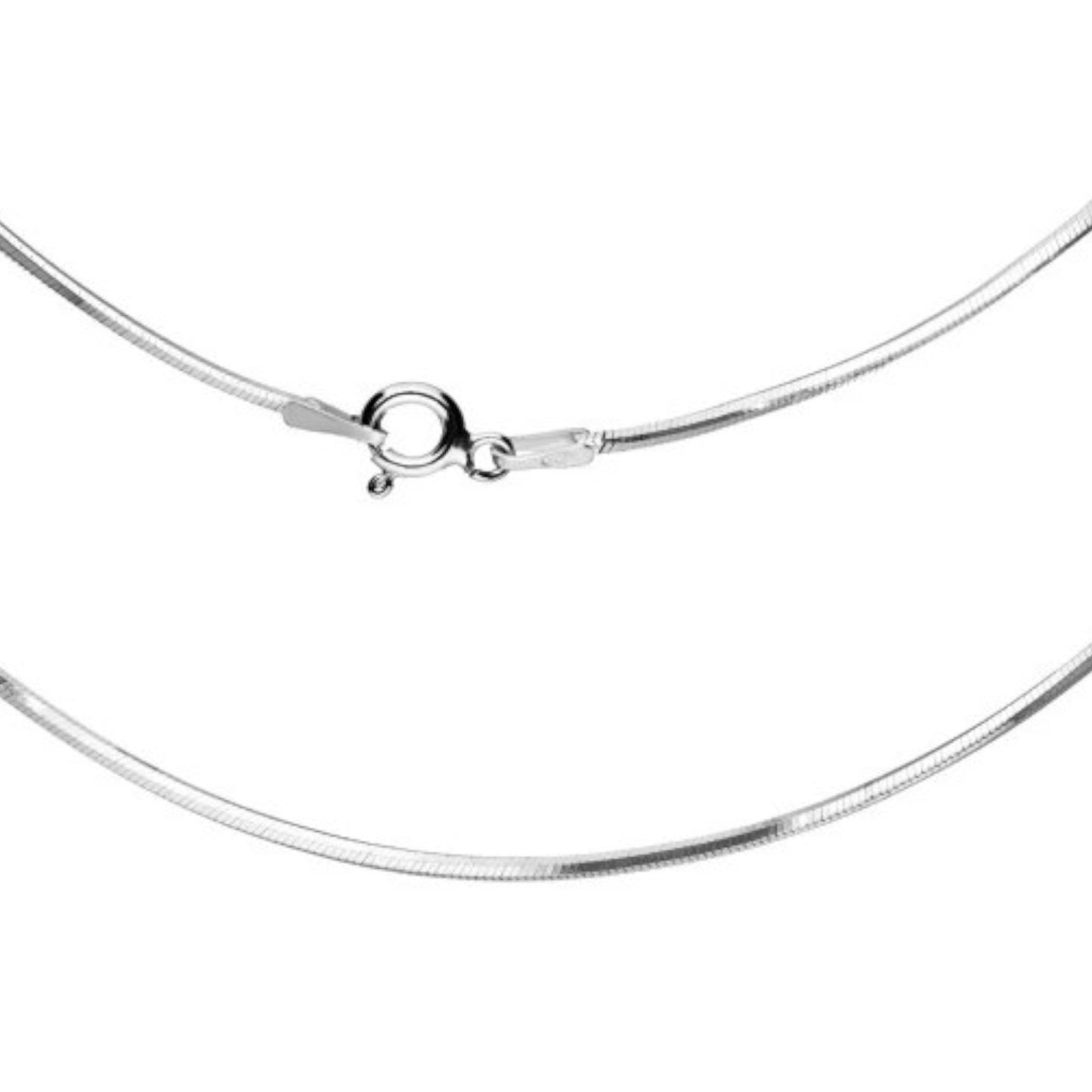 Diamantierte Schlangenkette aus 925 Silber, Anlaufgeschützt, Breite 1,2 mm, Länge 45 cm