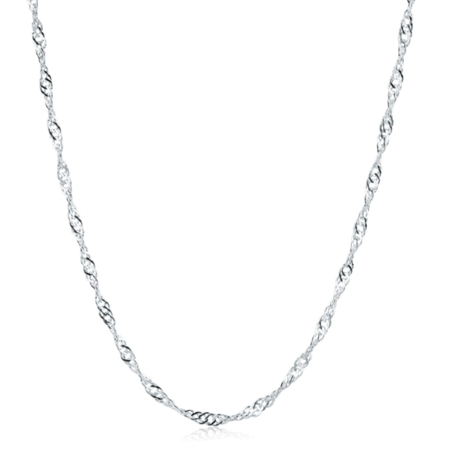 Singapore Kette, aus 925 Silber, Anlaufgeschützt, Breite 1,9 mm, Länge 40 cm