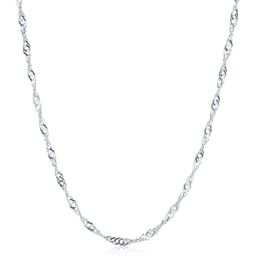 Singapore Kette, aus 925 Silber, Anlaufgeschützt, Breite 3,5 mm, Länge 50 cm